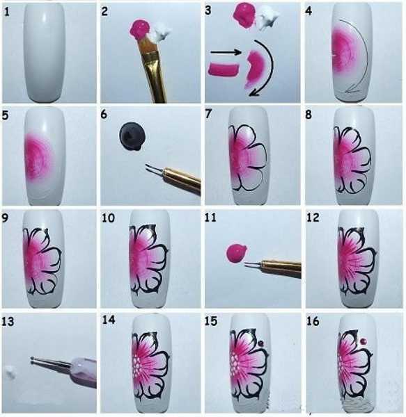 Акриловая краска для ногтей - рисунки для начинающих, как пользоваться, отзывы