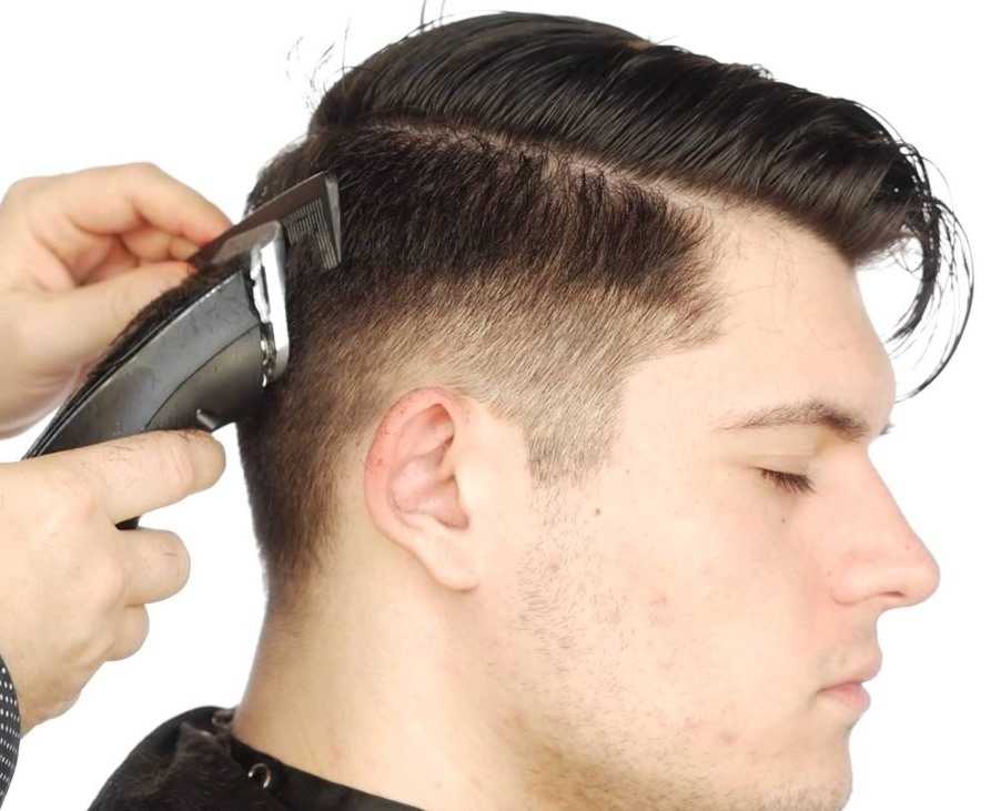 Окантовка мужской стрижки на средние волосы