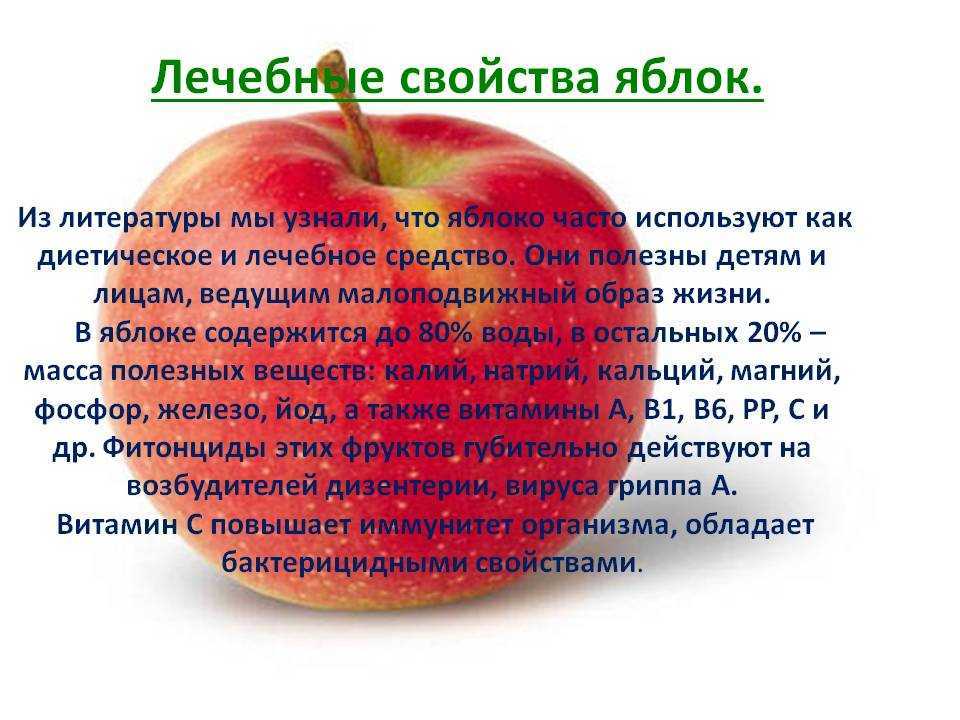 Сколько в каких яблоках содержится железа в 100 граммах и в 1 плоде